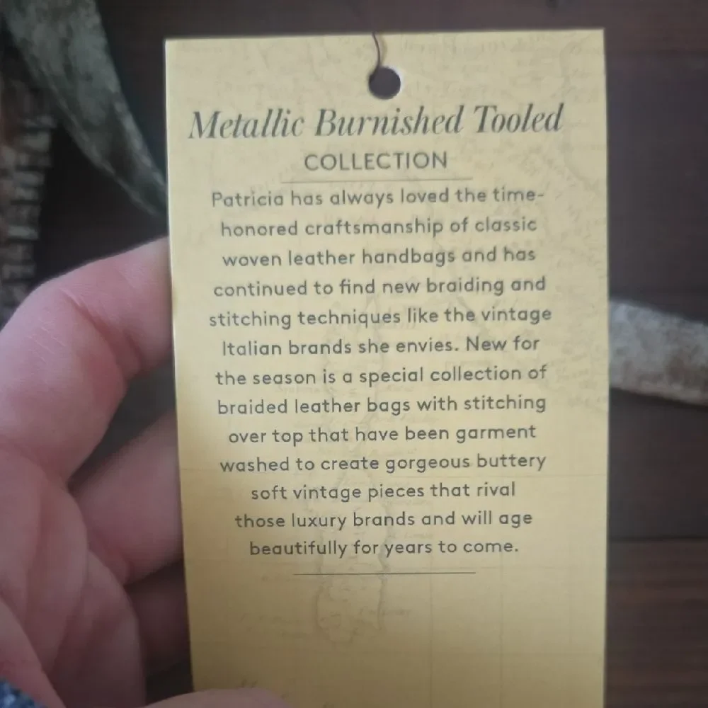 Patricia Nash Brown and Cream Crossbody Bag with Art Nouveau Design - Picture 6 of 6